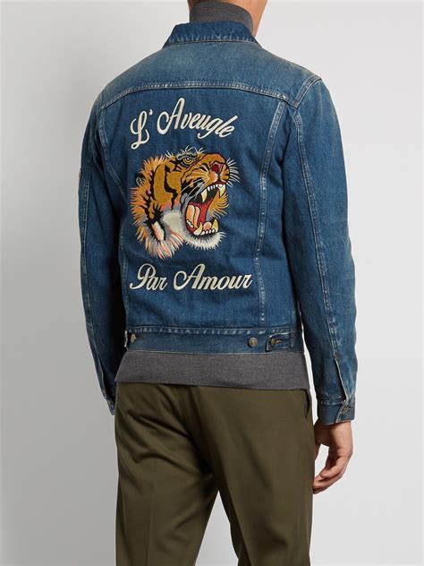 gucci denim jacket with tiger